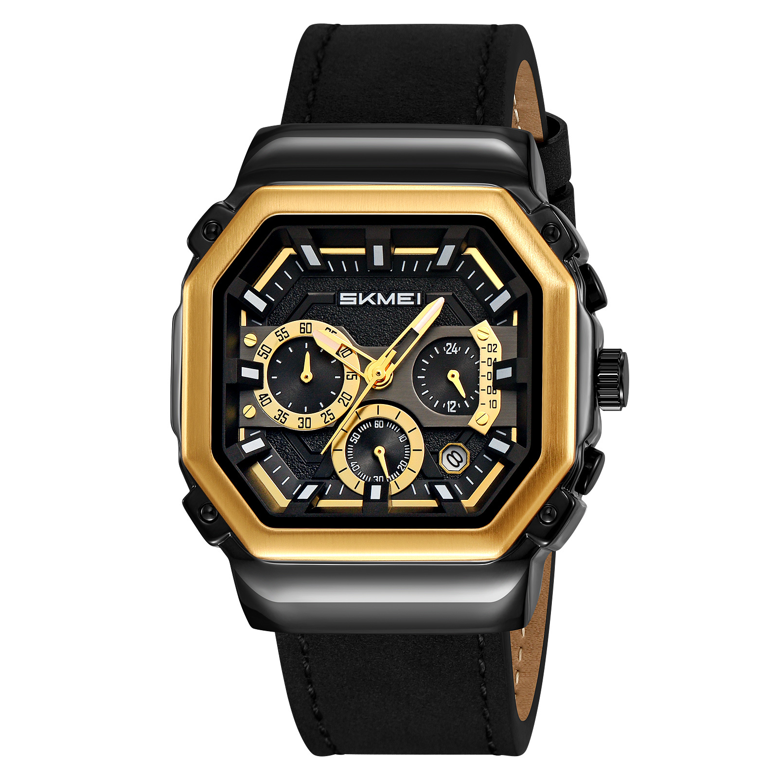 Black/Gold-Leather
