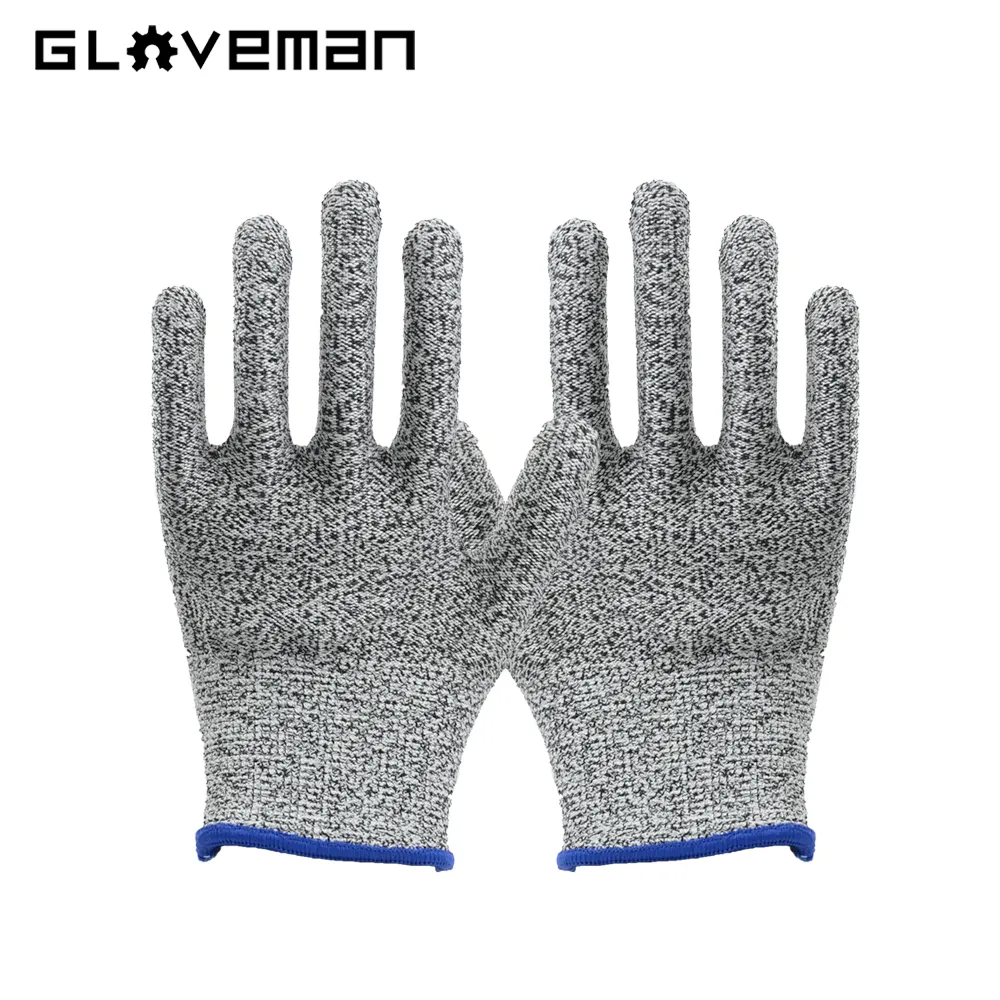 GLOVEMAN 13g custom construction industrial glass safety work level 5 HPPE anti cut resistant gloves
