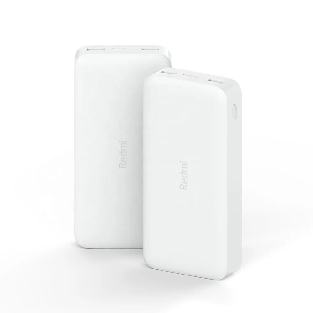 Carregador portátil xiaomi redmi dual usb 20000mah, banco de energia externa para celulares, original, duas entradas usb qc3.0