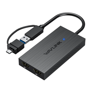 WAVLINK DisplayLink <strong>USB</strong> 3.1 Type C <strong>USB</strong> 3.0 to <strong>Dual</strong> <strong>USB</strong> Video Card <strong>Adapter</strong> with <strong>Screen</strong> Mirror Extend 2K 4K@60Hz for Dell HP - Product Image 1