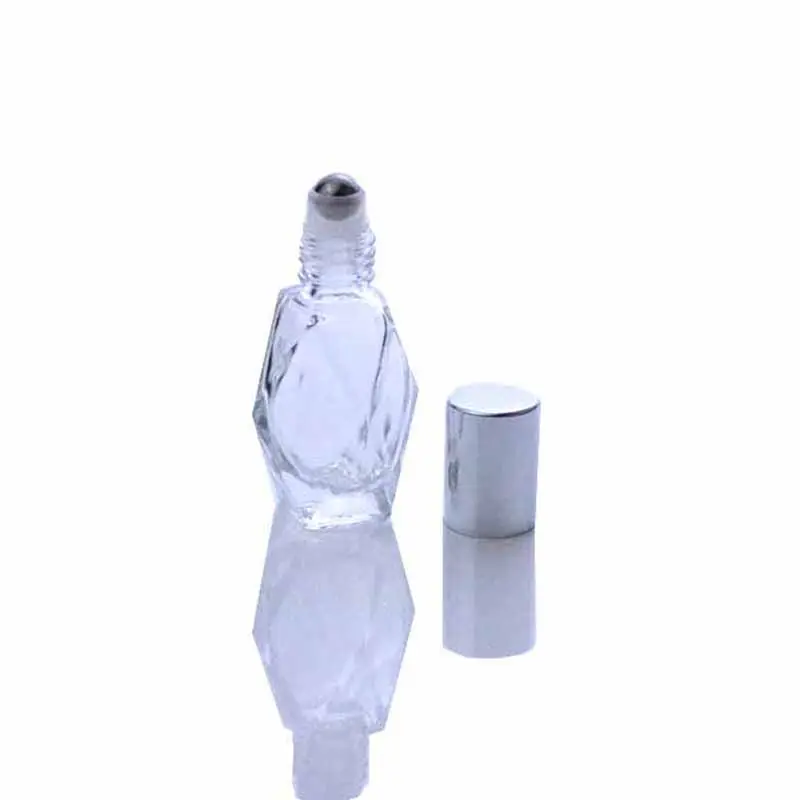 Contenedor de Metal con forma de diamante para Perfume, rodillo de aceite para labios, Bola de Metal, 8ml, 10ml, NRB01