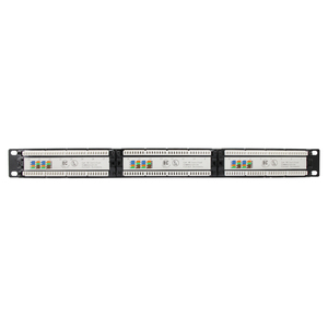 Panel de conexión de red Cat 5E sin blindaje UTP 19 pulgadas montaje en rack 24 puertos RJ45 LAN Cable Manager - Product Image 2