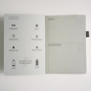 Stampa personalizzata moderno libro di diario da palestra con copertina morbida nero peso sciolto e esercizio pasto Fitness Journal Planner Notebook - Product Image 4