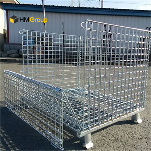 Contenedores de almacenamiento de malla de alambre plegables y apilables para almacén - Product Image 3