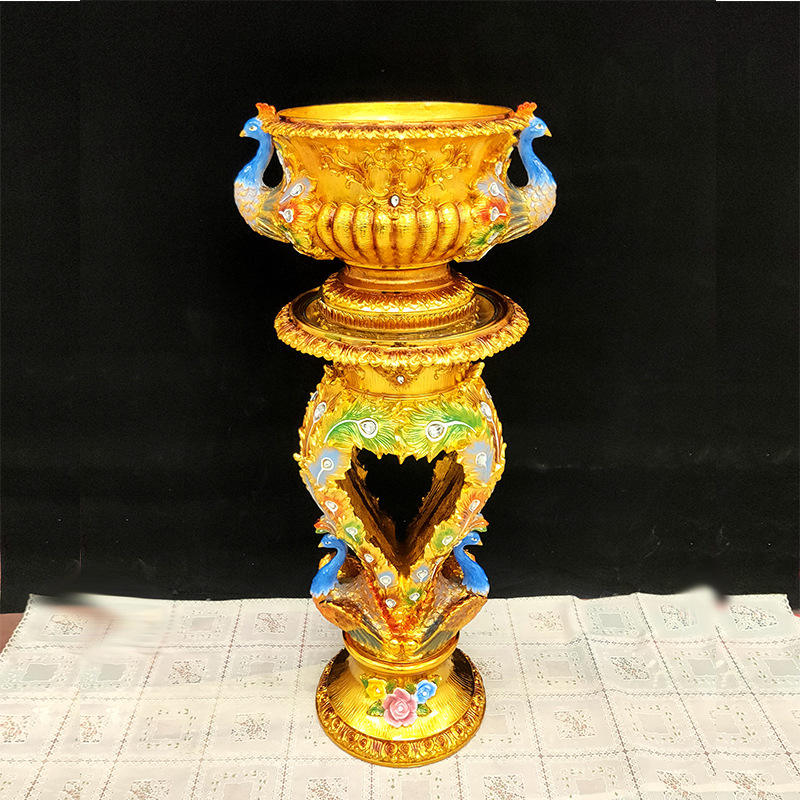 Peacock Roman Pillar Basin/Color Gold Color