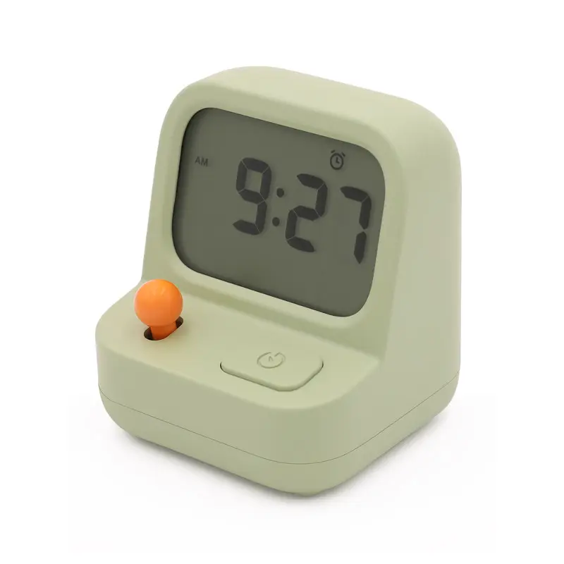 Réveil de bureau Jeu rétro Minuterie électronique en forme de machine Multifonction Compte à rebours Snooze Horloge de table de bureau pour bureau à domicile