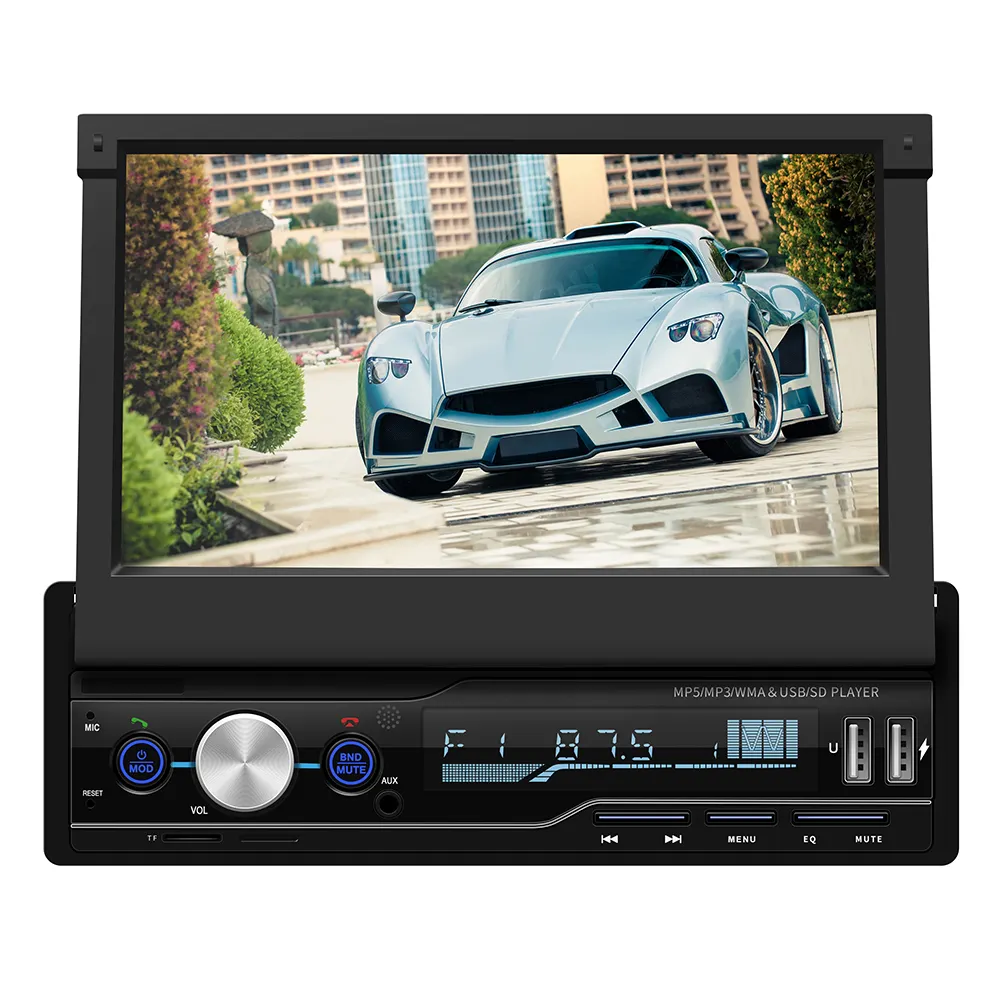 China factory direct price car audio stereo mp5 player car radio 1 din flip out screen 7 inch stereo auto head unit car mp5