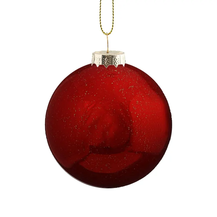 Yibo enfeites de vidro para pendurar bolas, ornamentos de natal, vidro vermelho e barato