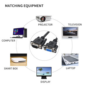 VGA至Vga电缆公母Vga 6英尺电缆连接器镀金软线兼容电脑连接器 - Product Image 5