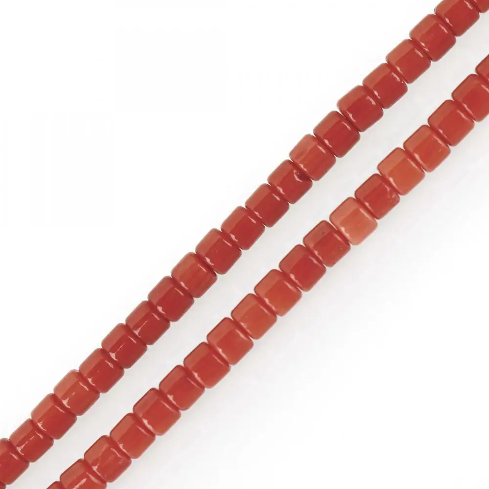 Columna de cuentas de Gema Natural, coral rojo, 13,5x20x5mm, 717831
