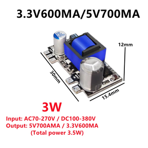 Ac-dc开关电源模块双输出5V 1000MA毫安/12V 450MA降压变压器电源模块 - Product Image 3