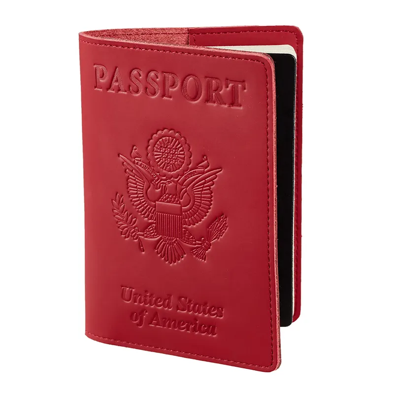 Custodia in pelle trasparente con Design personalizzato di alta qualità per passaporto con blocco Rfid