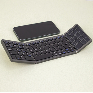 複数のシステムに対応可能フルサイズトリプル折りたたみ式キーボードコンピュータ小型ワイヤレスBluetoothキーボード - Product Image 1