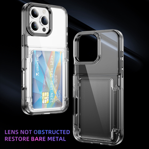 新款时尚透明翻盖卡盒手机壳防摔多功能保护套适用于Iphone 16 Pro Max - Product Image 1
