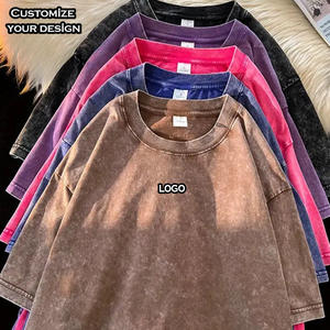 TシャツメンズTシャツ100% コットンカスタム印刷ロゴTシャツ洗濯ビンテージ酸洗い