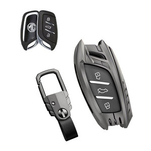 Metal <strong>Key</strong> Fob Case Cover with Keychain Fit for Roewe I5 I6 Max RX3 RX5 MAS RX8 2016+ <strong>MG</strong> HS PHEV <strong>ZS</strong> EV ZST HECTOR EHS - Product Image 2