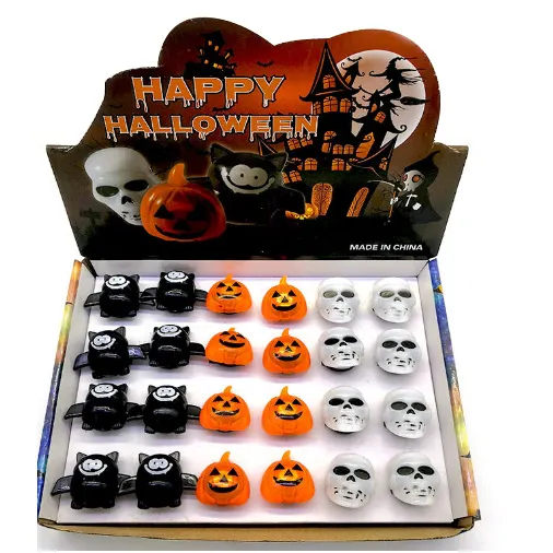 Anillo LED de Halloween, anillo de dedo con flash luminoso, juguetes para niños, recuerdo de fiesta, anillos de goma parpadeantes, juegos de regalos para niños y adultos