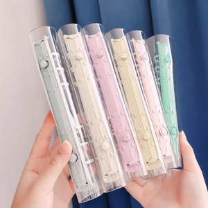 Copertina del raccoglitore del diario Macaron raccoglitori ad anelli Color caramella guscio del taccuino in Pvc con chiusura a bottone a pressione custodia a fogli mobili a 6 anelli
