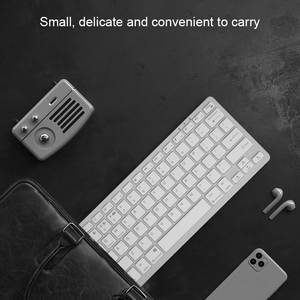 Teclado portátil inalámbrico Bluetooth tri-modo de 2,4 GHz, Mini teclado de oficina Bluetooth recargable ultradelgado para tableta y portátil - Product Image 4