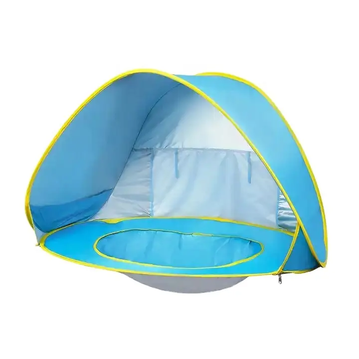 Venta directa de fábrica Niños Impermeable Pop Up Sun Uv-protección Sunshelter Baby Beach Carpa con piscina