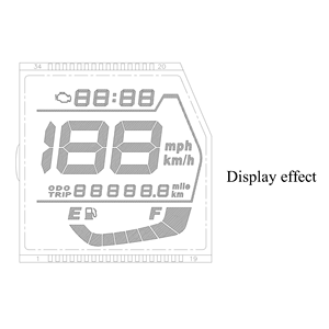 12 Digits <strong>7</strong> <strong>Segment</strong> HTN Positive <strong>LCD</strong> <strong>Display</strong> for Motorcycle, 53x55mm 34 Pins Wide <strong>Temperature</strong> - Product Image 4