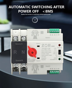 สวิตช์ถ่ายโอนข้อมูลทั่วไปอัตโนมัติ2P DIN Rail สวิตช์ไฟคู่50/60HZ 220V 100A 63A - Product Image 6