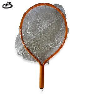 Fly Fishing Landing <strong>Net</strong> Carp Bass Trout Alloy Frame Dip <strong>Net</strong> PVC Rubber Mesh EVA Handle Wading Hand <strong>Net</strong> - Product Image 2