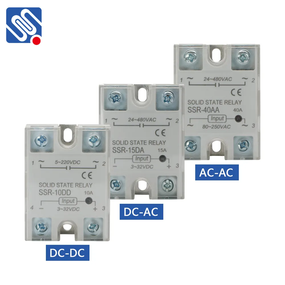 Meishuo SSR DD/DA/AA 10A 15A 20A 25A 30A 40A 50A 60A 70A 80A 100A 120A relè a stato solido monofase