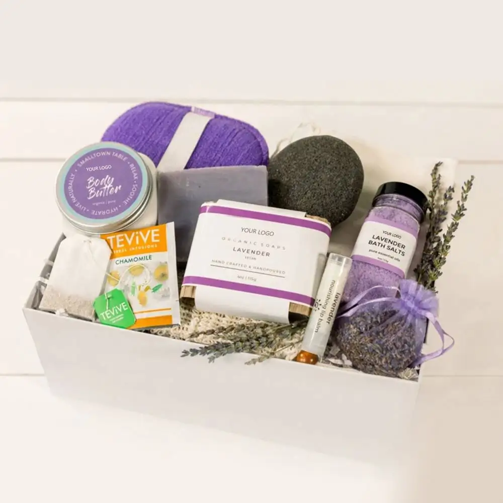 Kit de Spa relajante de lujo para el cuidado personal, regalo promocional con herramientas de baño, Kit de regalo de cumpleaños y boda