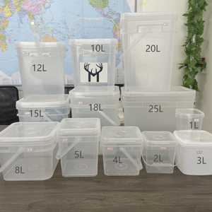 Secchi di plastica per uso alimentare da 500 ml-5 galloni maneggiano fusti di secchi riciclabili per la conservazione degli alimenti 18l 20l 10l 3l 4l 2.5l 1l 2l 3l secchio - Product Image 5