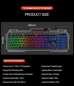 Teclado mecánico portátil T16 todo en uno para ordenador, pantalla táctil con teclado láser virtual para tabletas y teléfonos, gran oferta - Product Image 5