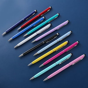 Fábrica Atacado Logotipo Personalizado Soft Touch Slim Metal Twist Gel Pen Estilo Bonito Hotel Promocional Stylus Pen para uso do presente