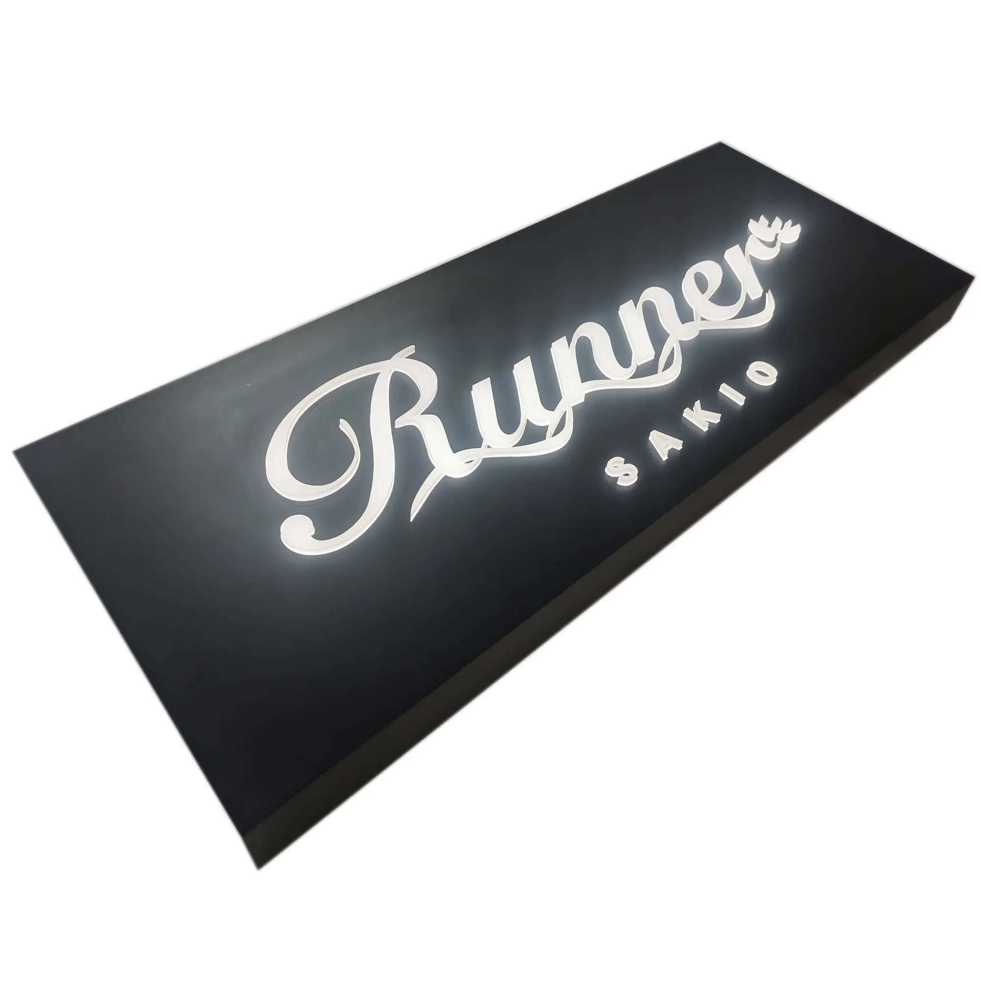 Letras acrílicas retângulo personalizado Business Light Box Sign Led Frontlit Lightbox Wall Mounted Signage