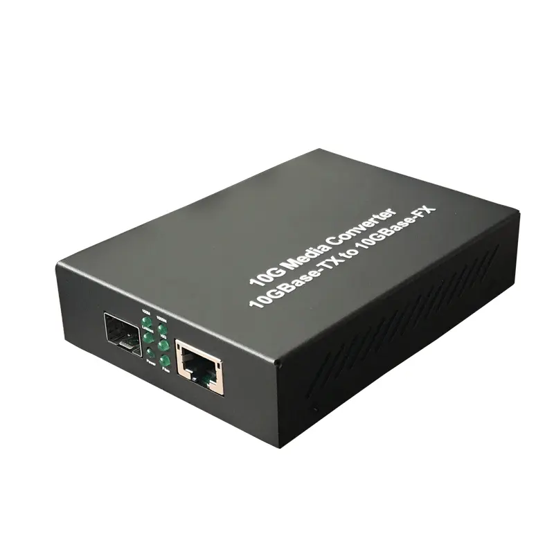 Convertidor de medios Sunsoont 100M/1G/2,5G/5G/10GBase-T RJ45 a 1x 10GBase-X SFP + ranura 10Gigabit Ethernet