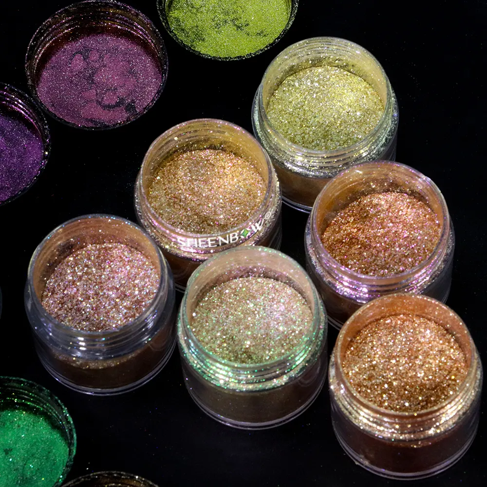 Sheenbow pas cher prix cosmétique changement de couleur métallique Pigments en vrac étincelle diamant glaçure paillettes fard à paupières poudre