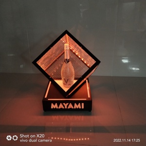 Recipiente em cubo de aço inoxidável, garrafa apresentadora, bandeja de servir, serviço, vip, placa de carta, luzes de natal