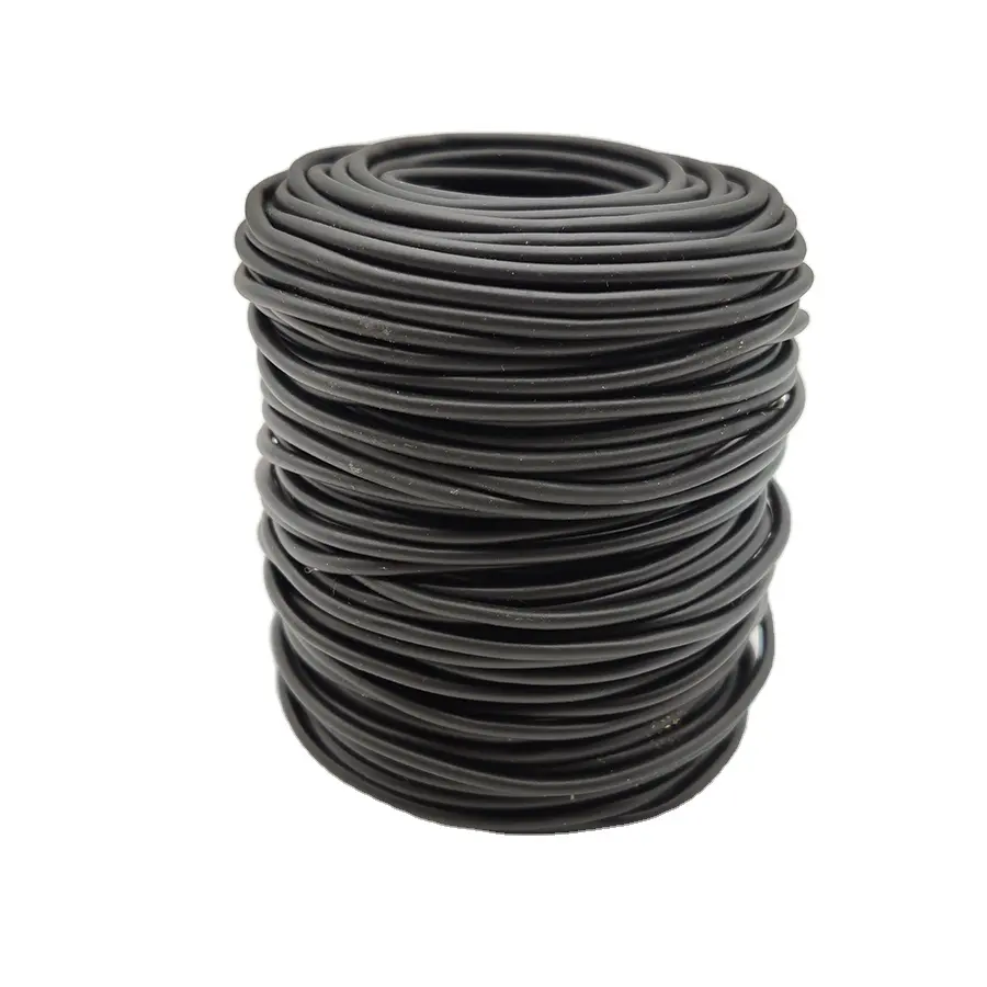 3.0mm x 50 M Nero da giardino IN PVC elastico morbido tubo di plastica vegetale cravatta legame di torsione della gomma legami