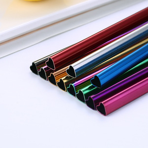 可重复使用的心形金属吸管不锈钢304心形吸管2021新产品