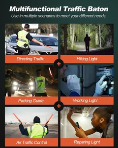 Cây Kiểm Tra Không Khí Đèn Tín Hiệu Ban Đêm Đèn Pin Cầm Tay Gậy Giao Thông Định Hướng Đỗ Xe Sân Bay Đèn Pin LED An Toàn - Product Image 6