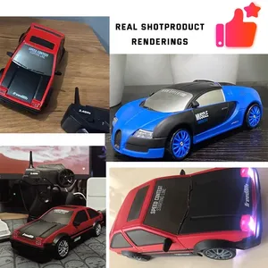 Kouyikou รถดริฟท์ขนาดเล็ก RC ของเล่น4WD รถ1:24พร้อมไฟ LED ยางดริฟท์4WD รีโมทคอนโทรลรถแข่งของเล่น - Product Image 5