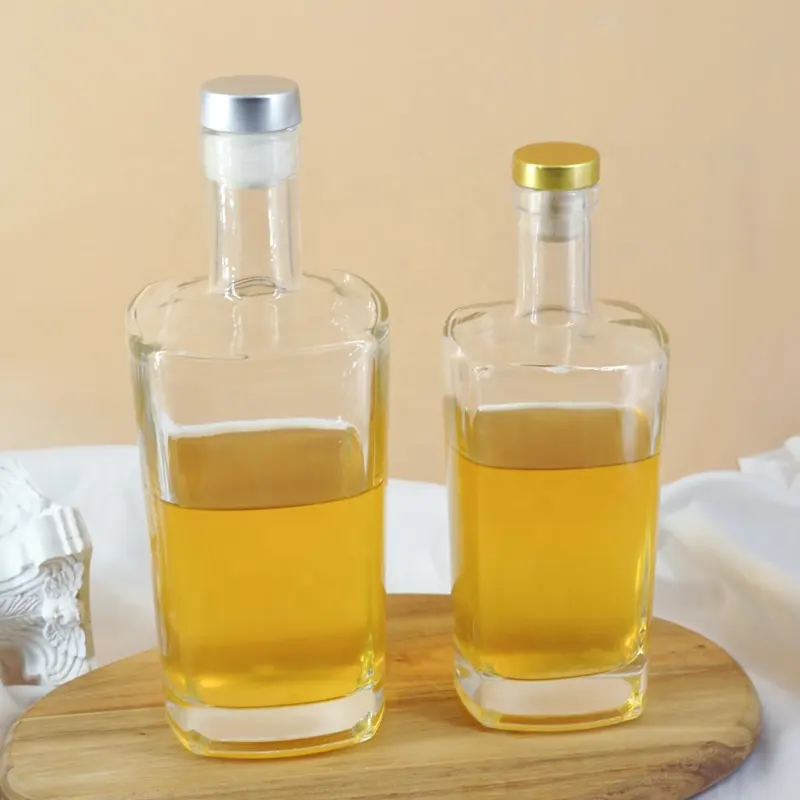 750 ml großhandel quadratisches glas likör weinflaschen kilbeggan wodka whiskey rum glasflaschen mit kork