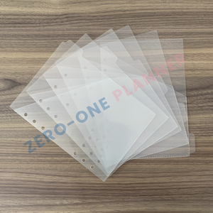 Custom A5 clear PP Tab Divider with Pocket Design Plastic Refill Index Pages Custom 6 Sheets Planner Divider with clear Tab - Product Image 3