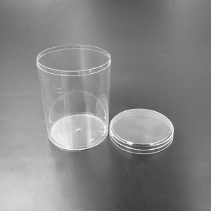 JNH012カスタムPS透明プラスチック丸型円筒ボックスキャンディークッキーケーキクラフトクリアコンテナボックス蓋付き - Product Image 2