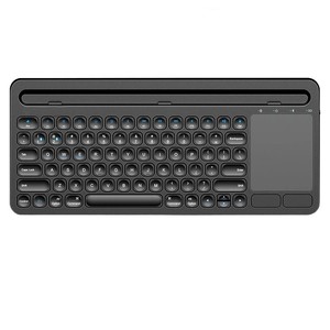 Teclado inalámbrico con clic silencioso con soporte para teléfono y almohadilla multitáctil Teclado de modo dual BT para oficina Pad/Phone/Laptop - Product Image 1
