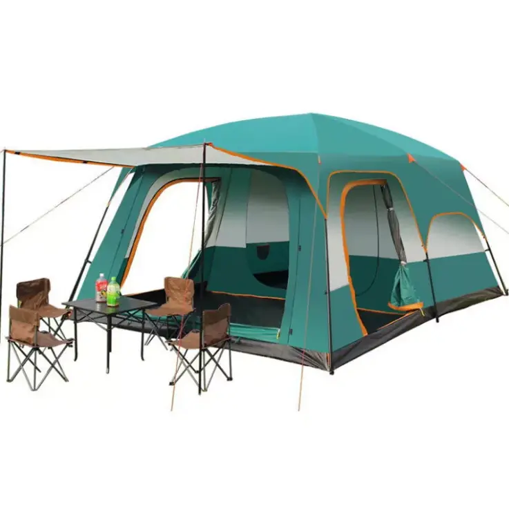 Açık rüzgar geçirmez aile kamp çadırı taşınabilir kamp çadırı yürüyüş