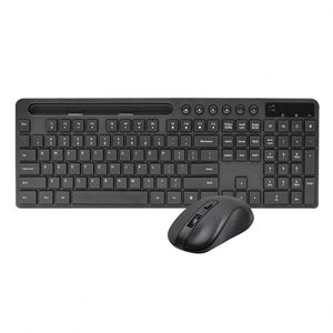 Combo de teclado y ratón inalámbricos de tamaño completo de gran venta 2,4G Teclado de computadora inalámbrico ergonómico con soporte para tableta de teléfono - Product Image 1