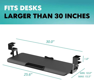 Mesa ajustável do computador com gaveta extensível Wrist Rest Stable C-Clamp Mounting <span class=keywords><strong>System</strong></span> Keyboard Stand
