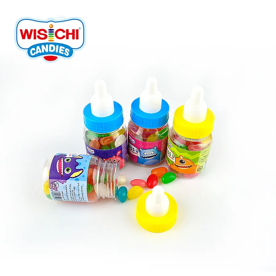 Free sample mix assorted flavor jelly bean candy nipple bottle halal jelly bean candy