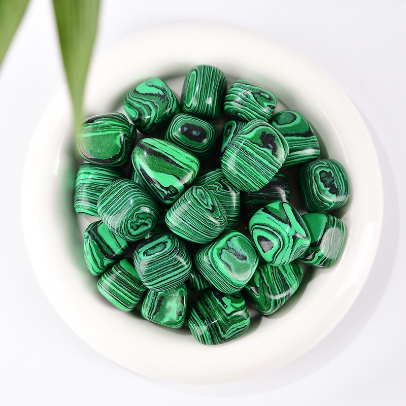 Artificial malachite rolling stone