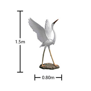 Thanh Lịch Lớn Màu Trắng Egret Nhựa Bức Tượng Trang Trí Sân Vườn Trang Trí Chim Điêu Khắc Cho Patio Bãi Cỏ Ngoài Trời Vườn - Product Image 3